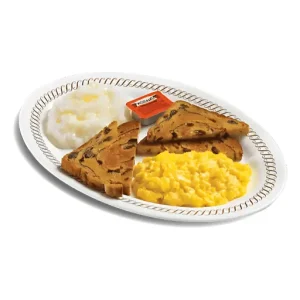 CHEESE N' EGGS WITH RAISIN TOAST