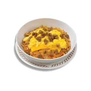 Sausage egg & cheese hashbrown bowl