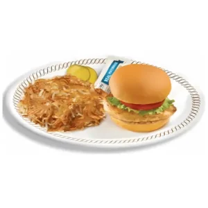 Waffle house Angus 1_4-lb bacon hamburger deluxe with hashbrowns