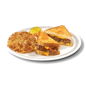 Waffle house Chicken bacon sandwich deluxe with hashbrowns