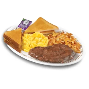 Waffle house Delmonico steak dinner